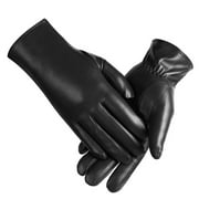 OZERO Winter Gloves Women PU Leather Touchscreen Gloves Windproof Water-resistant Gloves for Women