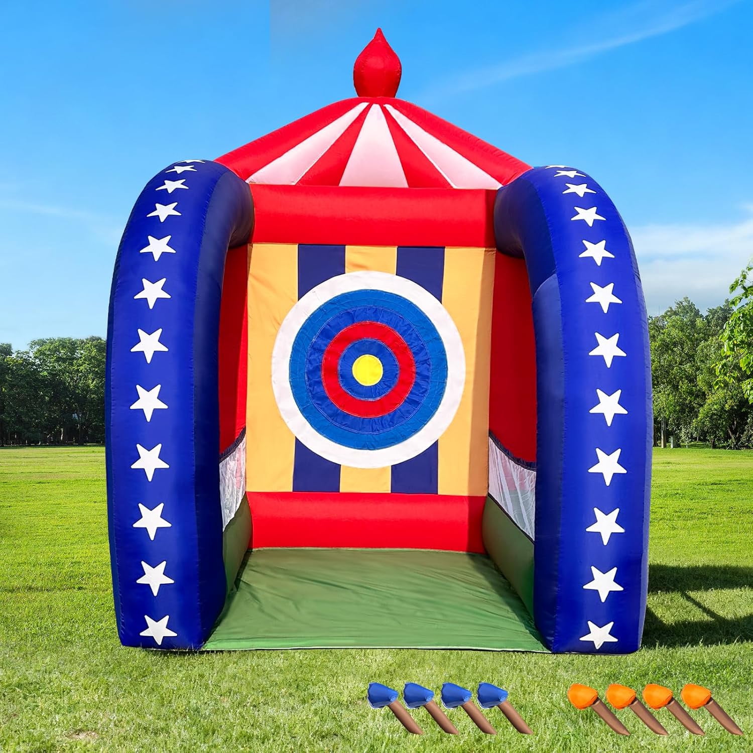 OZIS 6.5x6.5ft Inflatable Axe Throwing Game with Blower – Interactive Fun