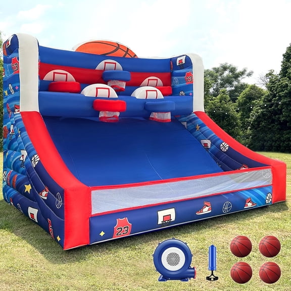 OZIS Inflatable Basketball Hoop Game with Balls & 480W Blower