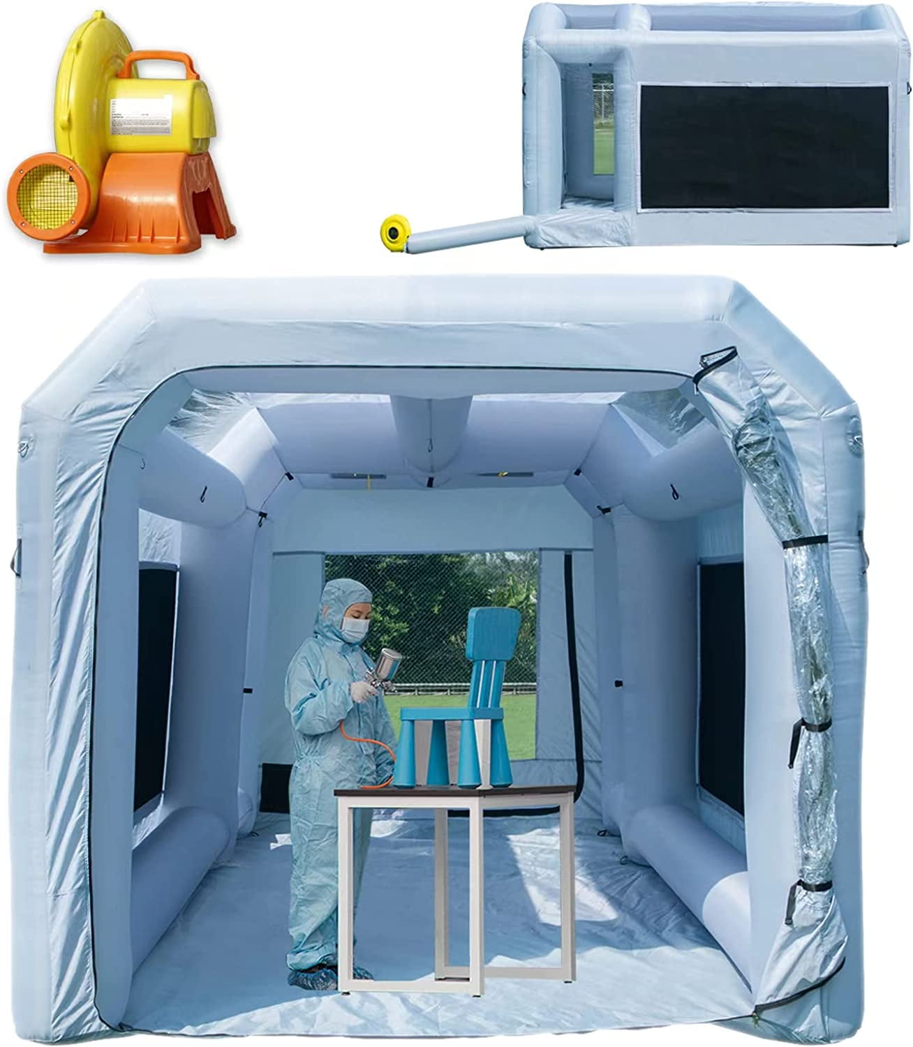 OZIS Inflatable Paint Booth 13X10X8Ft Upgrade Larger Filter System with