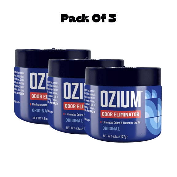 OZIUM Auto Air Freshener Gel Can, Original Scent, 1 Pack, 4.5 oz(PACK OF 3)
