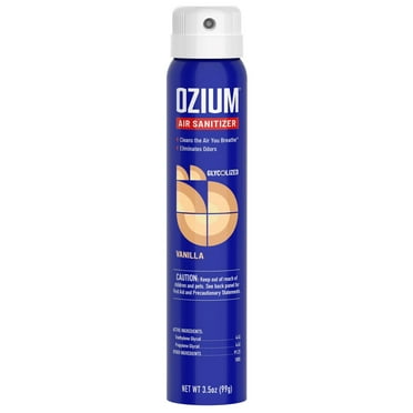 OZIUM Auto Air Freshener Spray, Vanilla Scent, 1 Pack, 3.5 oz Can
