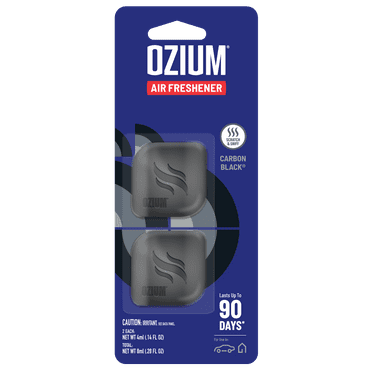 OZIUM Auto Air Freshener Vent Clip, Carbon Black, 2 Pack, .28 oz Clip