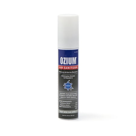 OZIUM Car Air Sanitizer Spray, For Air Sanitization and Odor Elimination, New Car Scent, 0.8 oz