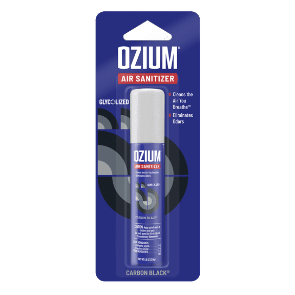 OZIUM Carbon Black Stand Alone Spray Auto Air Freshener, 1 Pack, 0.8 oz Can