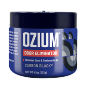 OZIUM Odor Eliminator Gel Can, Carbon Black Scent, 4.5 oz, Air Freshener, Car, Home, Auto Deodorizer