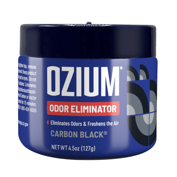 OZIUM Odor Eliminator Gel Can, Carbon Black Scent, 4.5 oz, Air Freshener, Car, Home, Auto Deodorizer