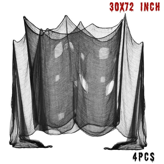 OZMI Halloween Creepy Cloth, Pack of 4 Scary Spooky Cloth Creepy Gauze, 72 x 30inch Freaky Loose Weave Creepy Cloth, Decorations Clearance for Haunted Houses Props Halloween Wall Outdoor Indoor Decor