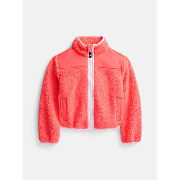 Ozark Trail Girls Fleece Jacket with Long Sleeves, Sizes 4-18 & Plus