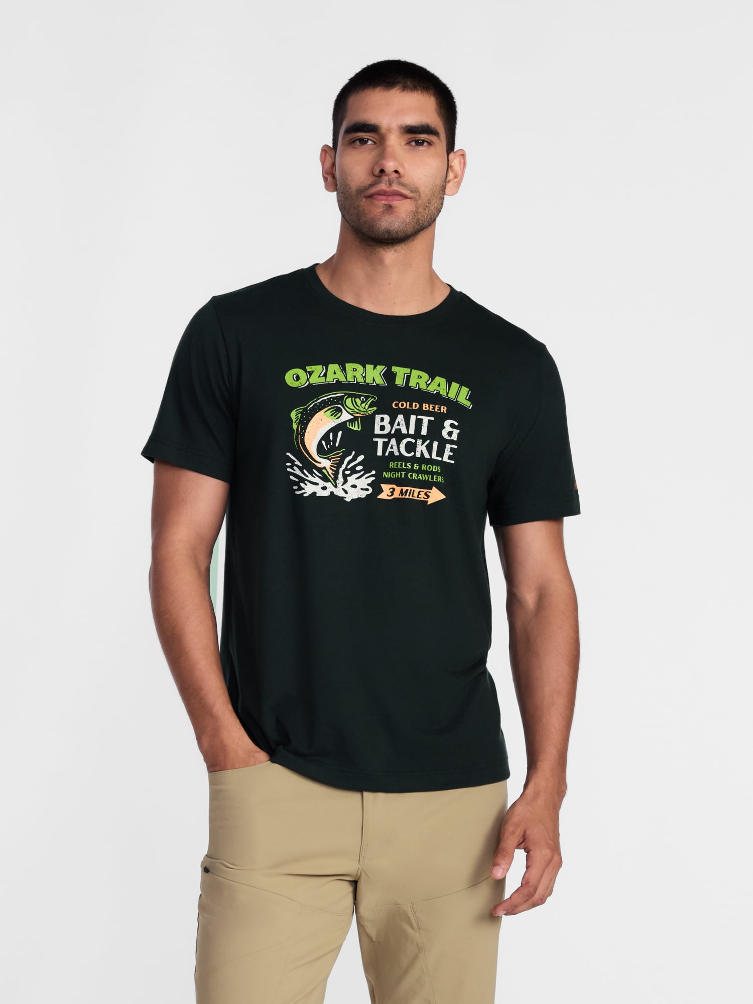 Ozark Trail Men's Active Graphic Tee with Short Sleeves, Sizes S-3XL