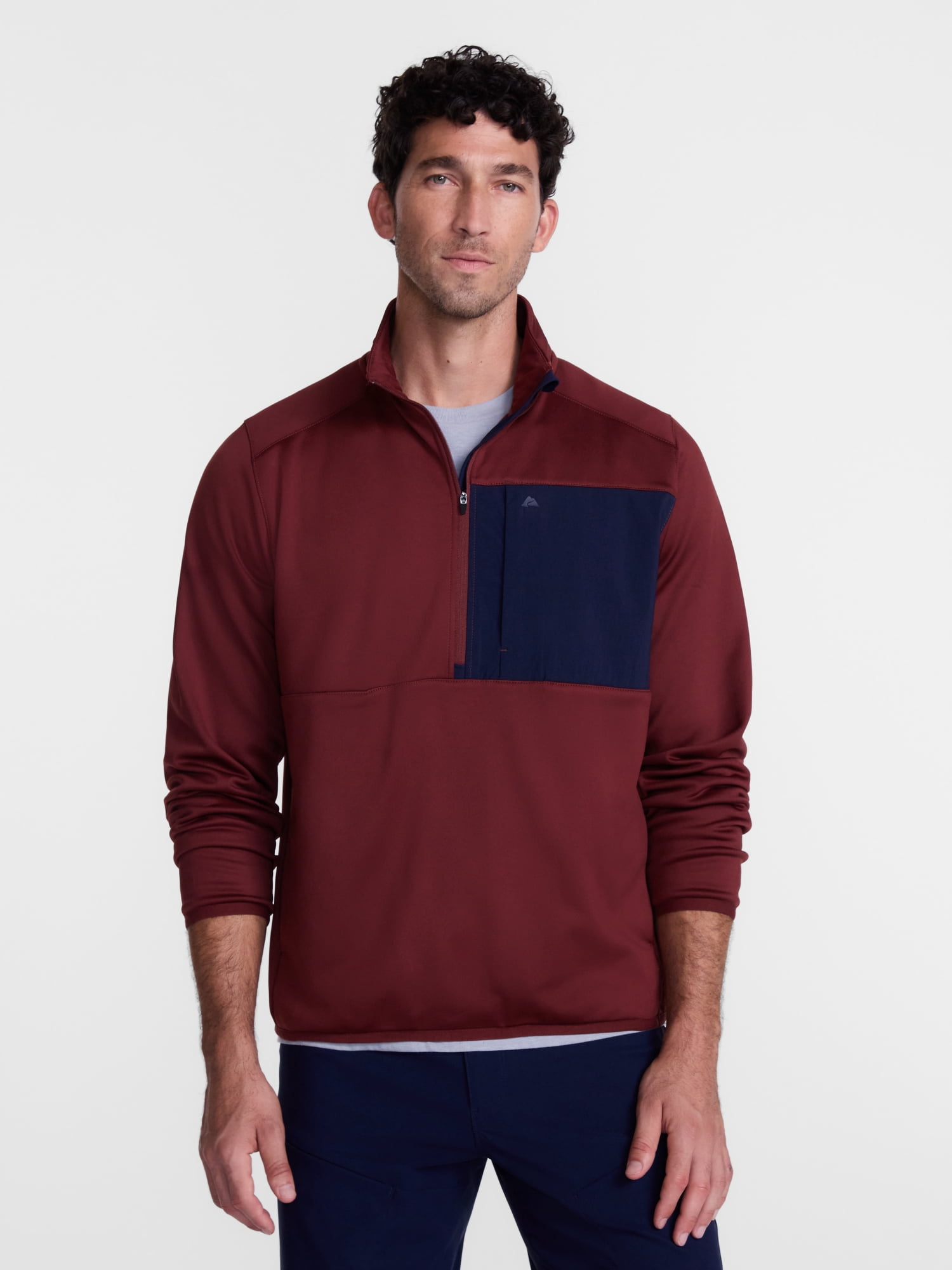 Ozark Trail Men's Half Zip Pullover with Long Sleeves, Sizes S-3XL