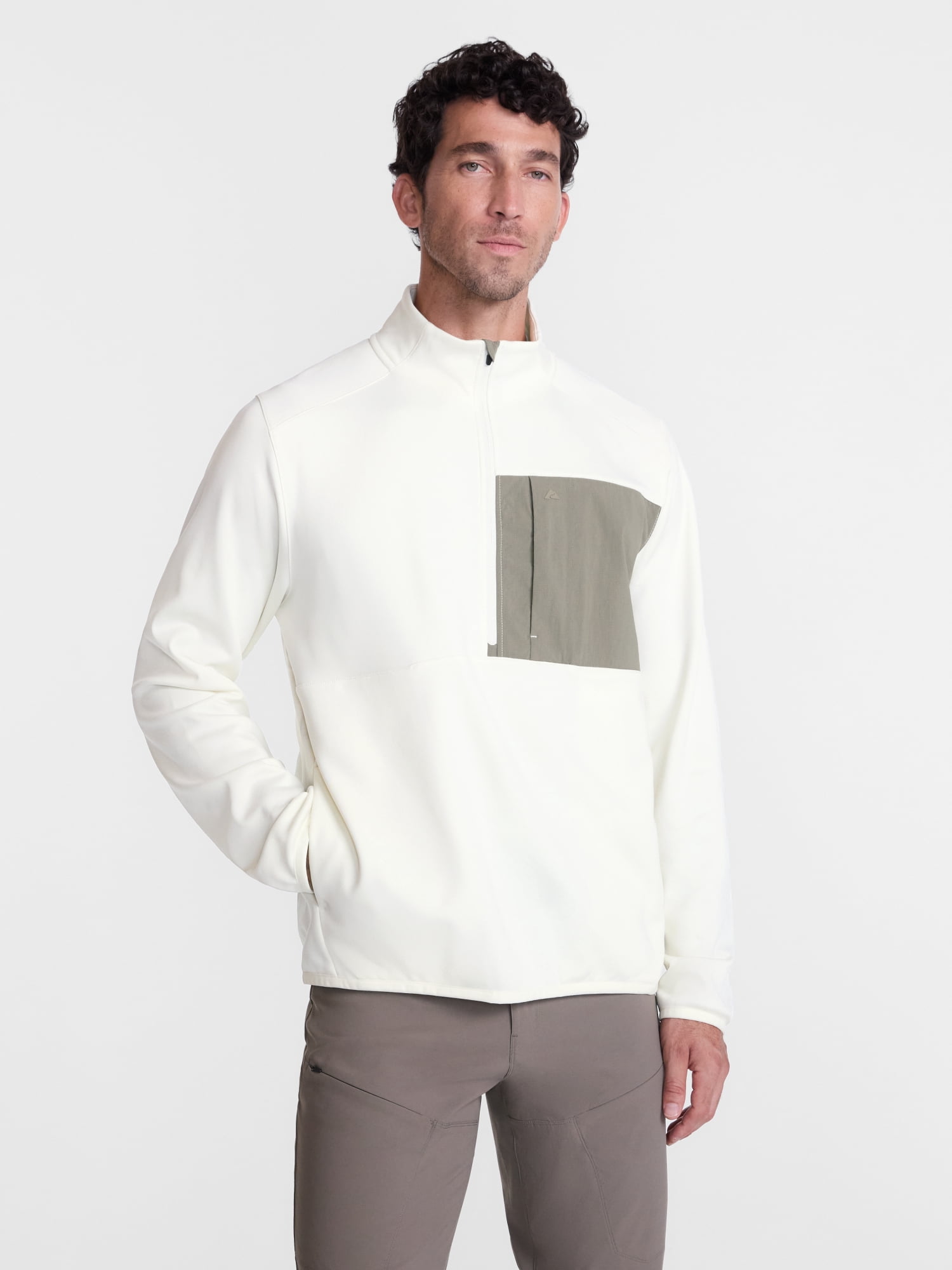 Ozark Trail Men's Half Zip Pullover with Long Sleeves, Sizes S-3XL