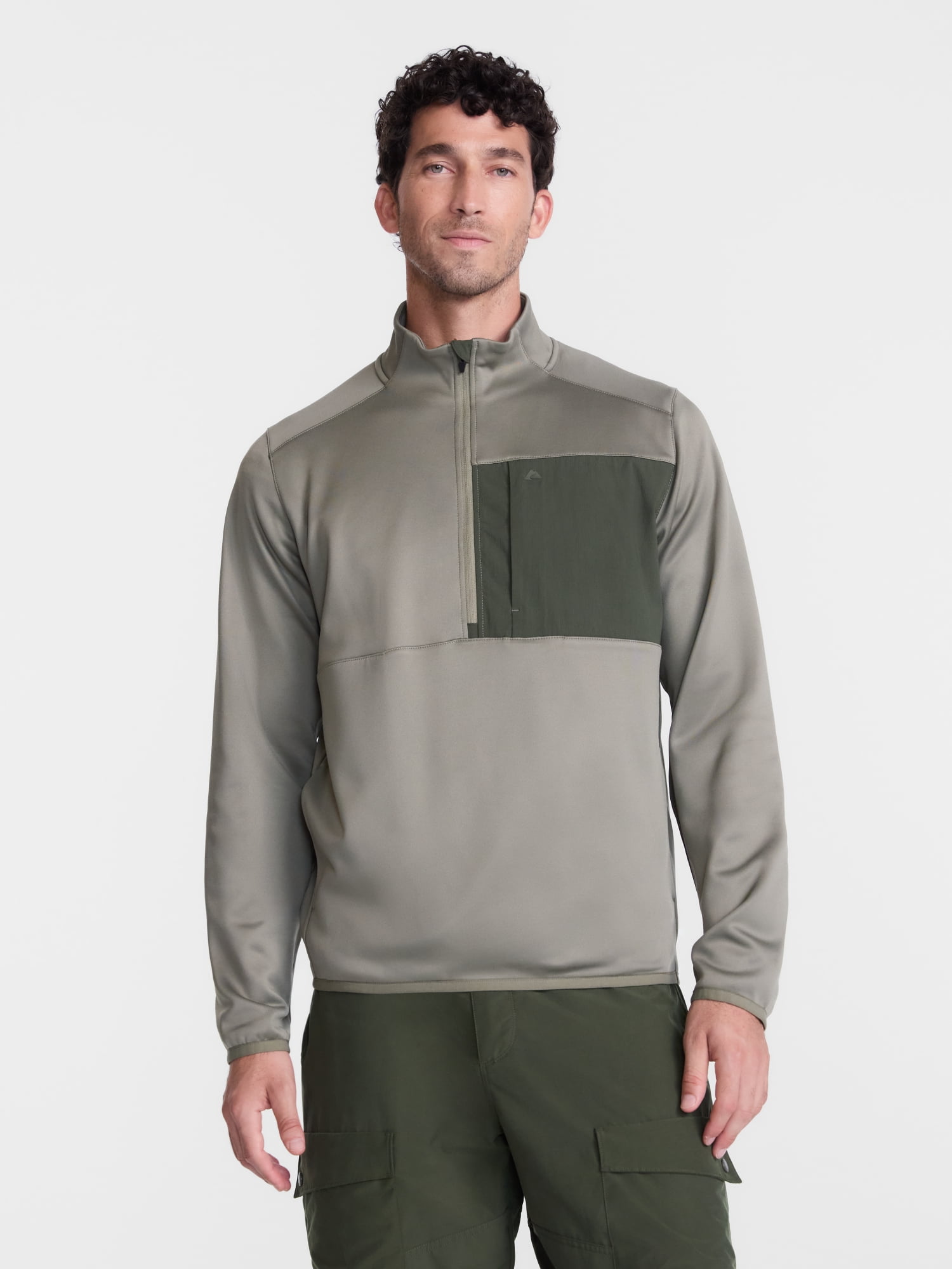 Ozark Trail Men's Half Zip Pullover with Long Sleeves, Sizes S-3XL