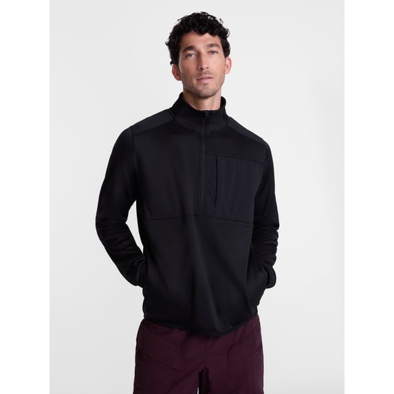 Ozark Trail Men's Half Zip Pullover with Long Sleeves, Sizes S-3XL