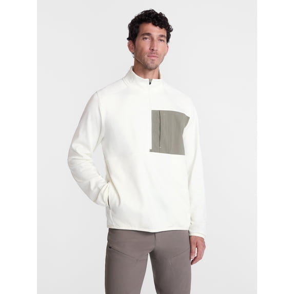 Ozark Trail Men's Half Zip Pullover with Long Sleeves, Sizes S-3XL