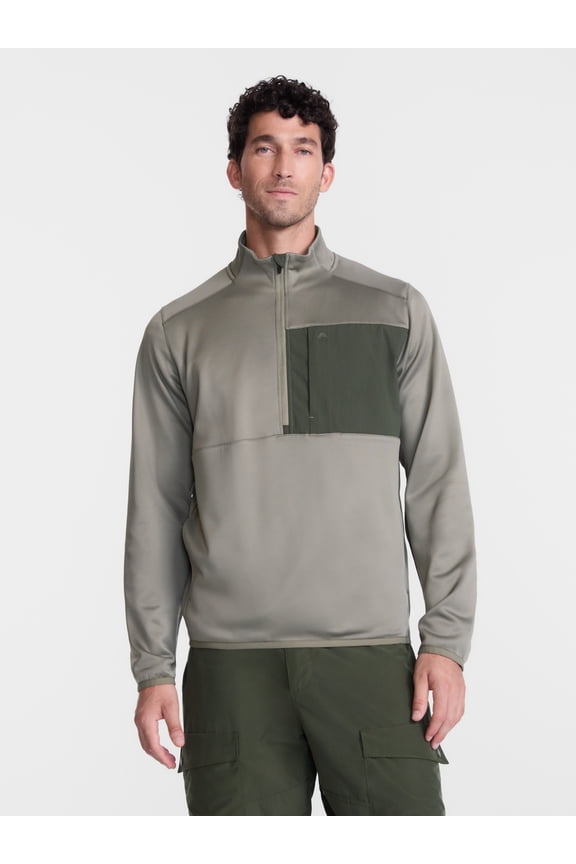 Men's Half Zip Pullover with Long Sleeves, Sizes S-3XL