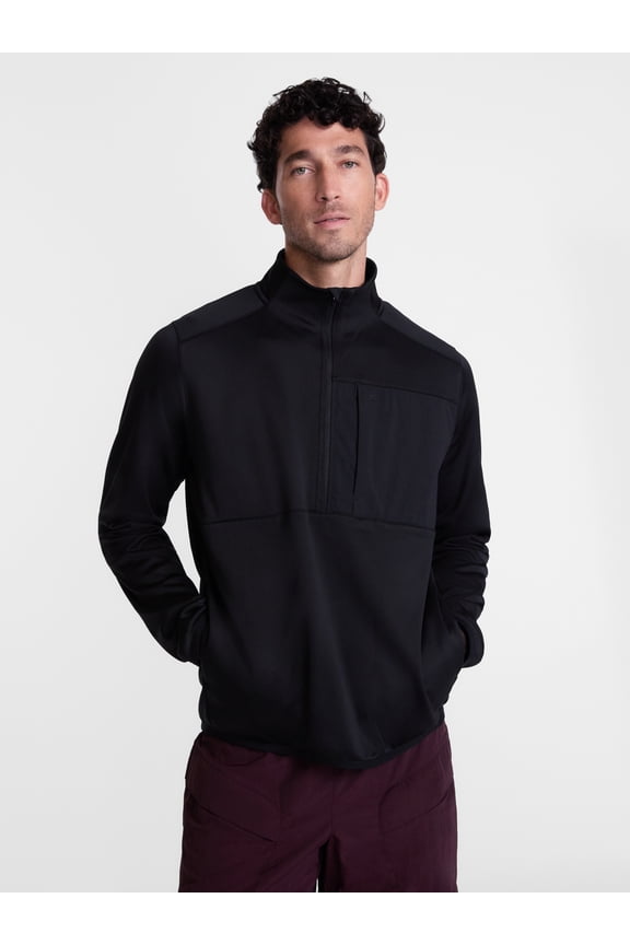 Men's Half Zip Pullover with Long Sleeves, Sizes S-3XL