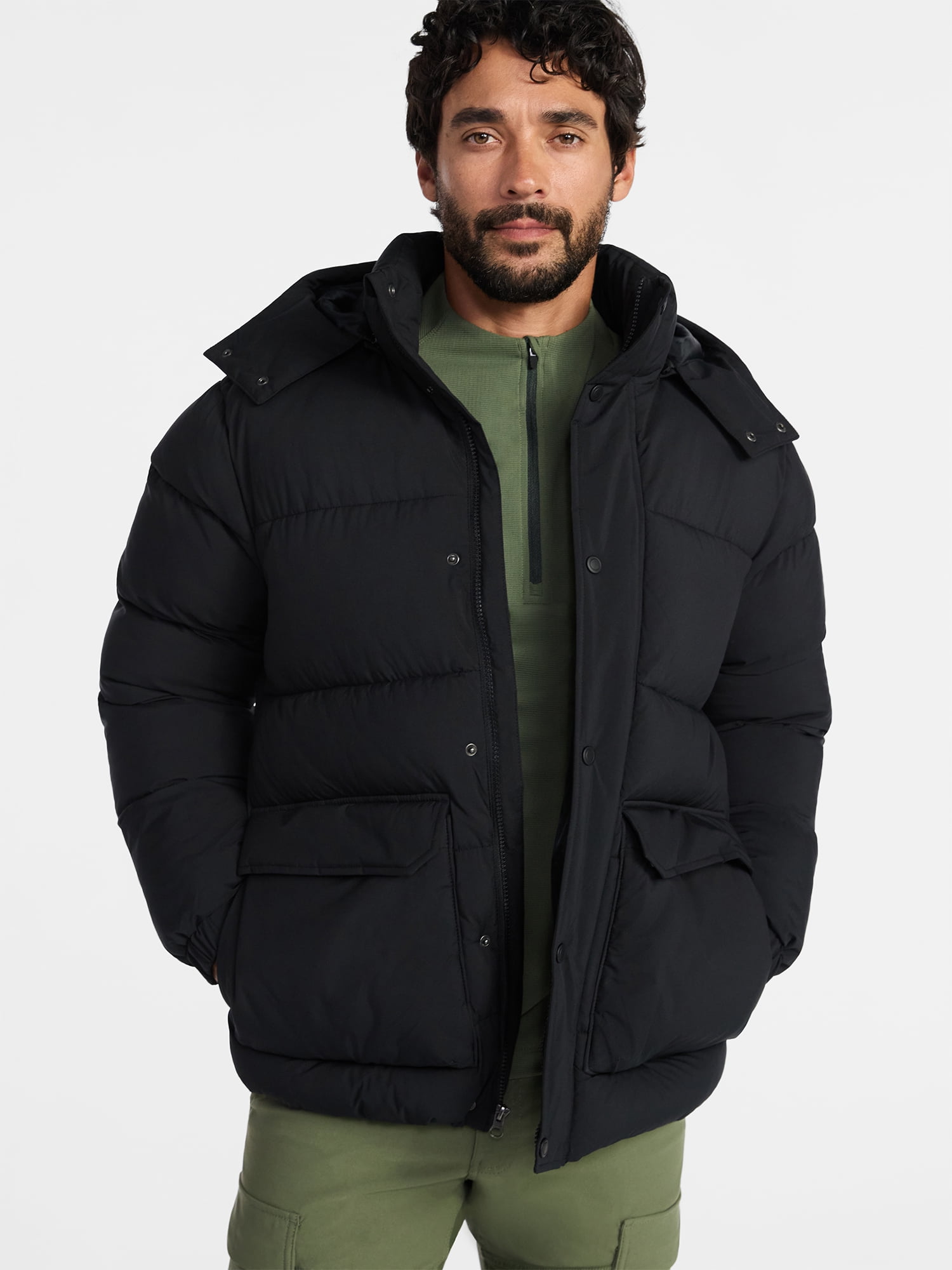 Ozark Trail Men's Hooded Puffer Jacket, Sizes S-3XL