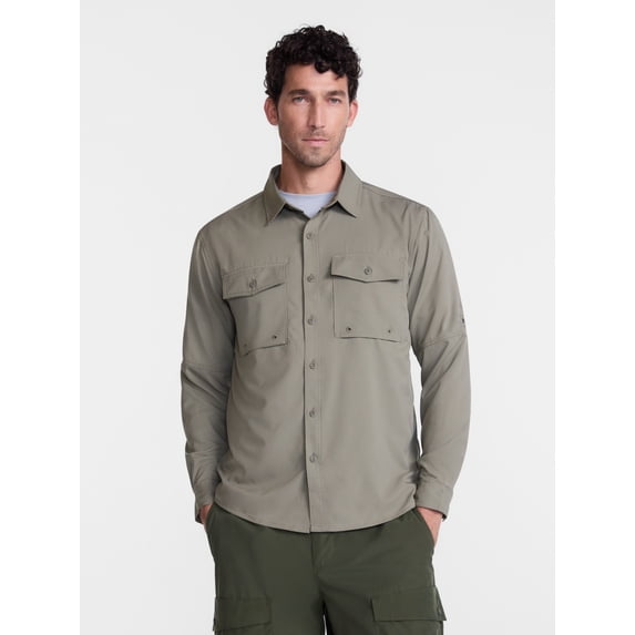 Ozark Trail Men's Fishing Shirt with Long Sleeves, Sizes S-4XLT