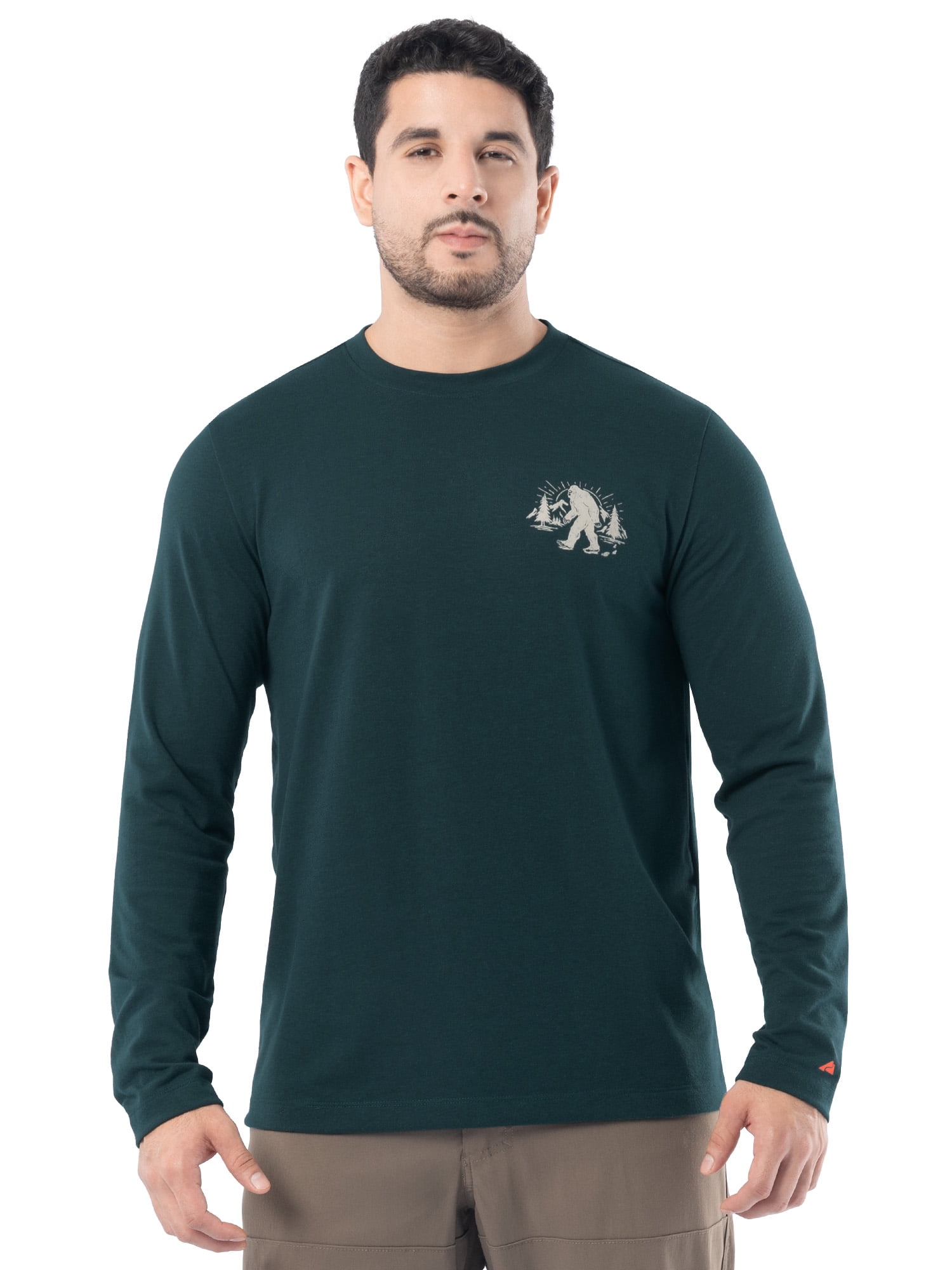 Ozark Trail Men's Active Graphic Tee with Long Sleeves, Sizes S-3XL