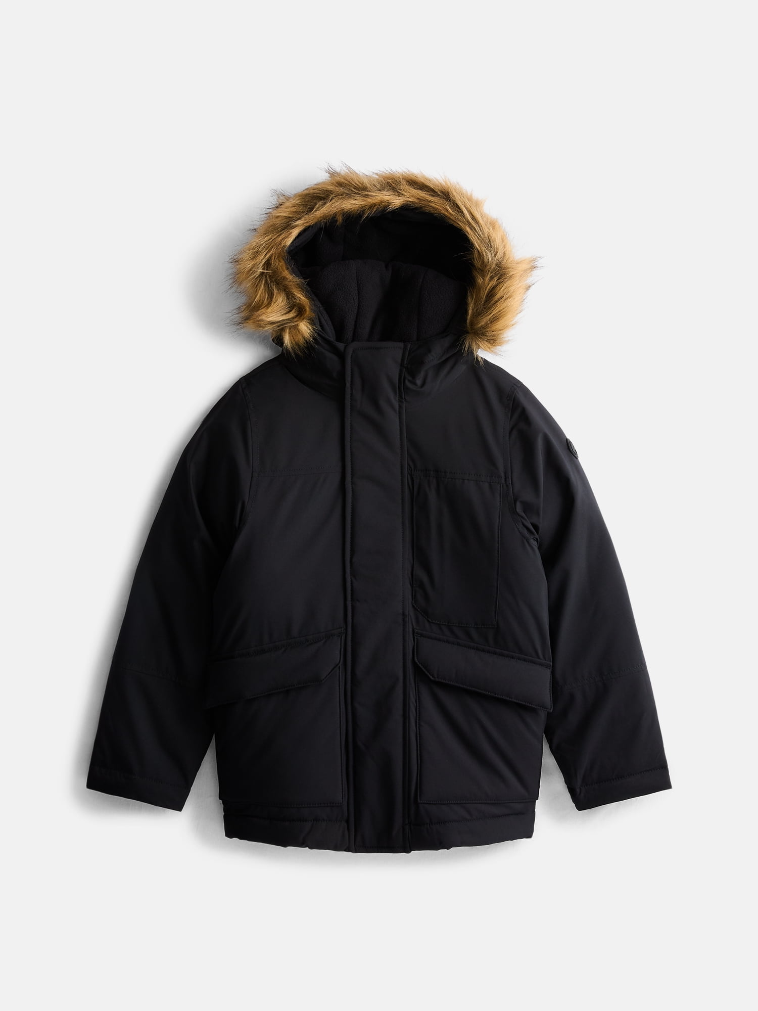 Ozark Trail Boys' Parka Jacket with Faux Fur Hood, Sizes 4-18