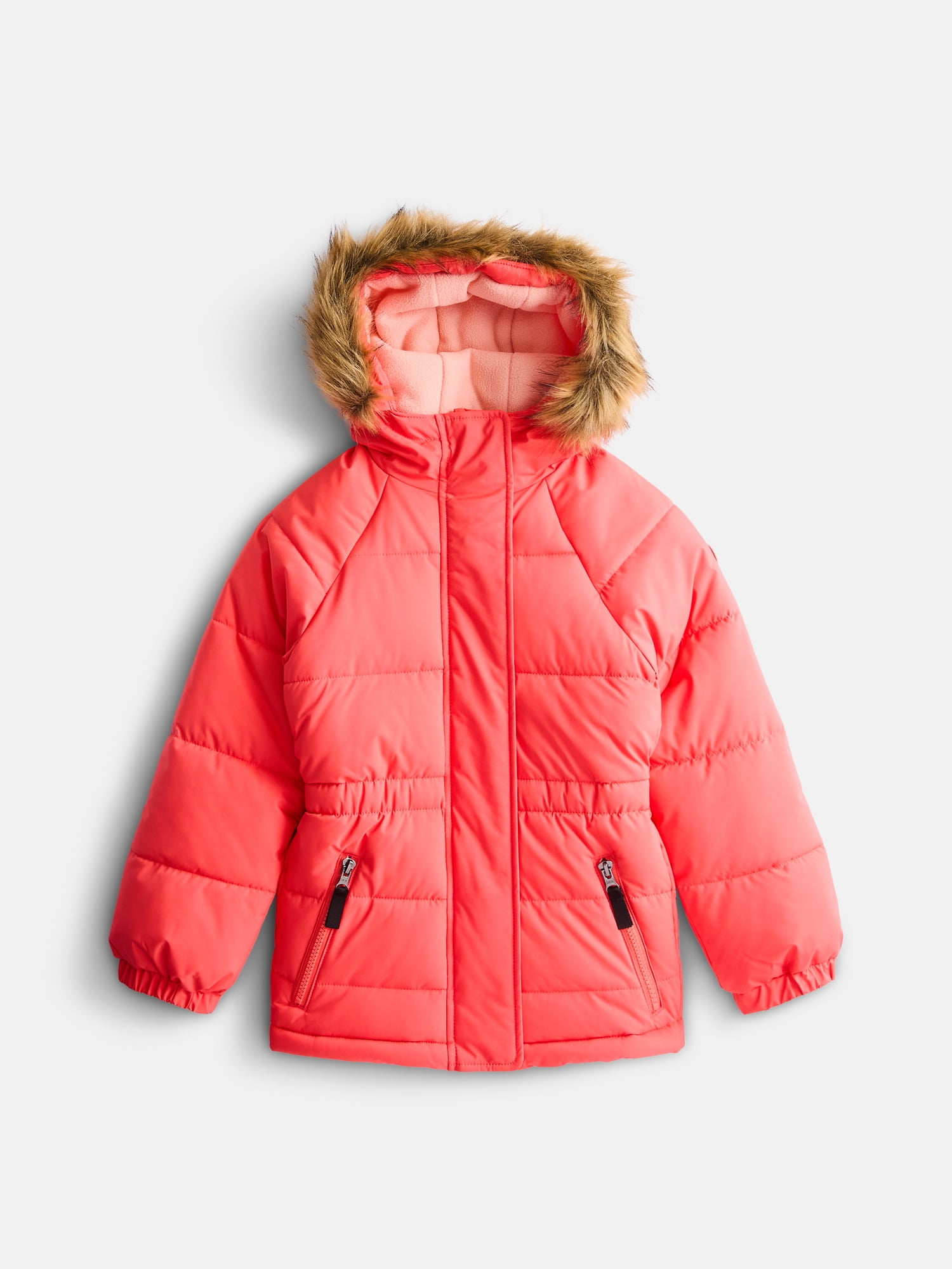 Ozark Trail Girls' Parka Jacket with Faux Fur Hood, Sizes 4-18