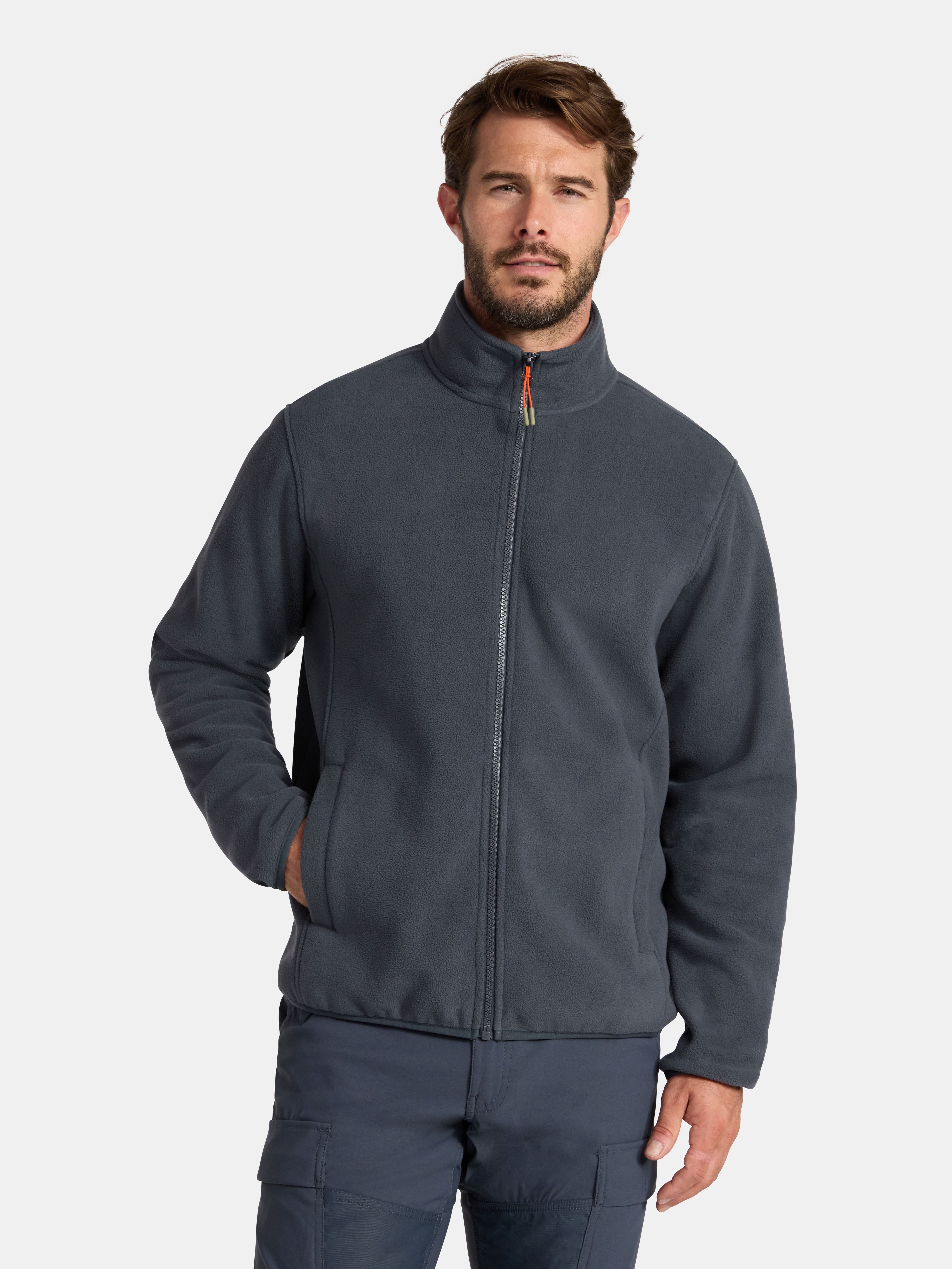 Ozark Trail Men's and Big Men's Fleece Zip-Front Jacket, Sizes S