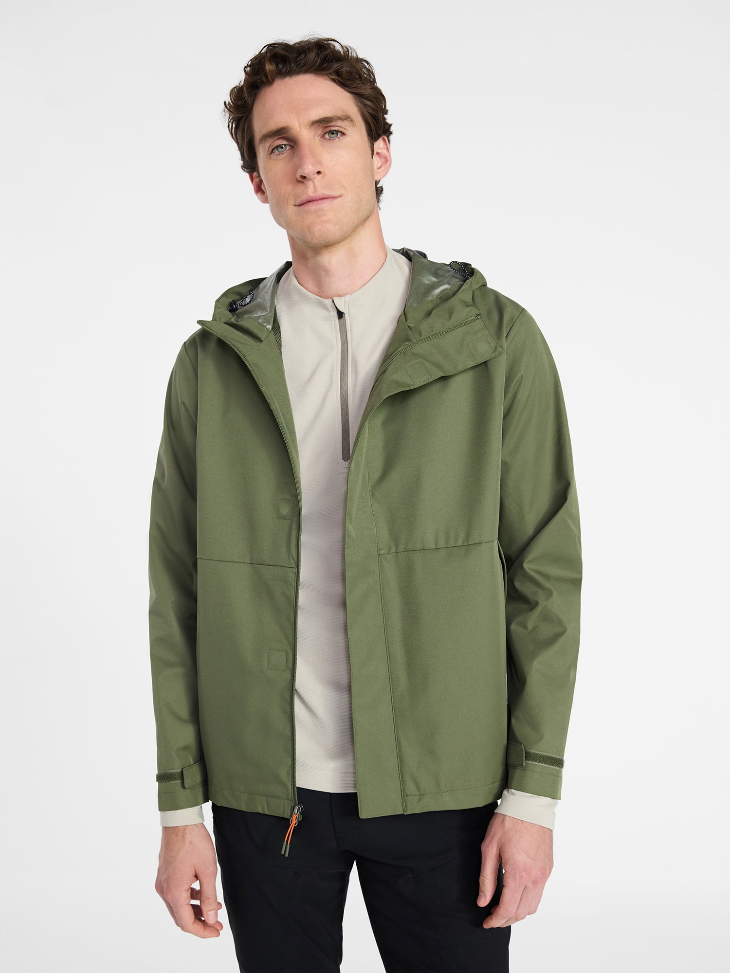 Ozark Trail Men's Rain Jacket with Hood, Sizes S-3XL
