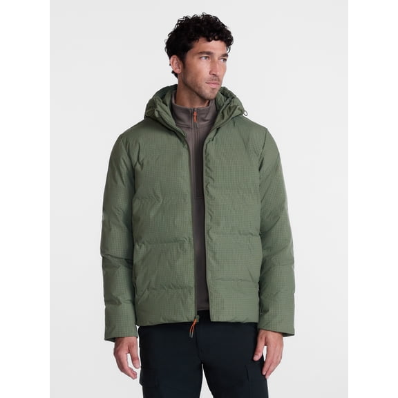 Ozark Trail Men's and Big Men's Ripstop Puffer Jacket, Sizes S-3XL