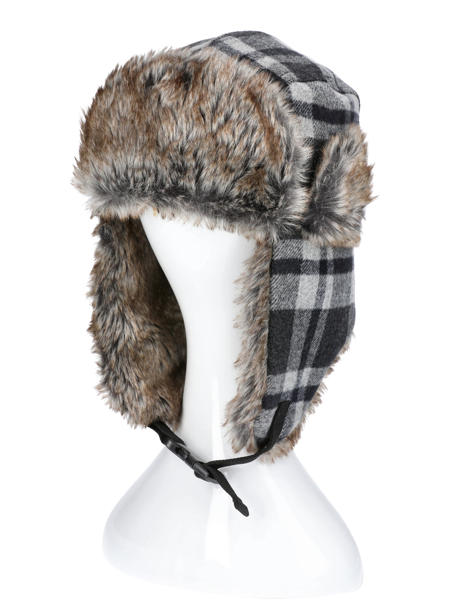 Lumberjack Hat Plaid Cap With Ear Flaps Ozark Trail Men's Trapper
