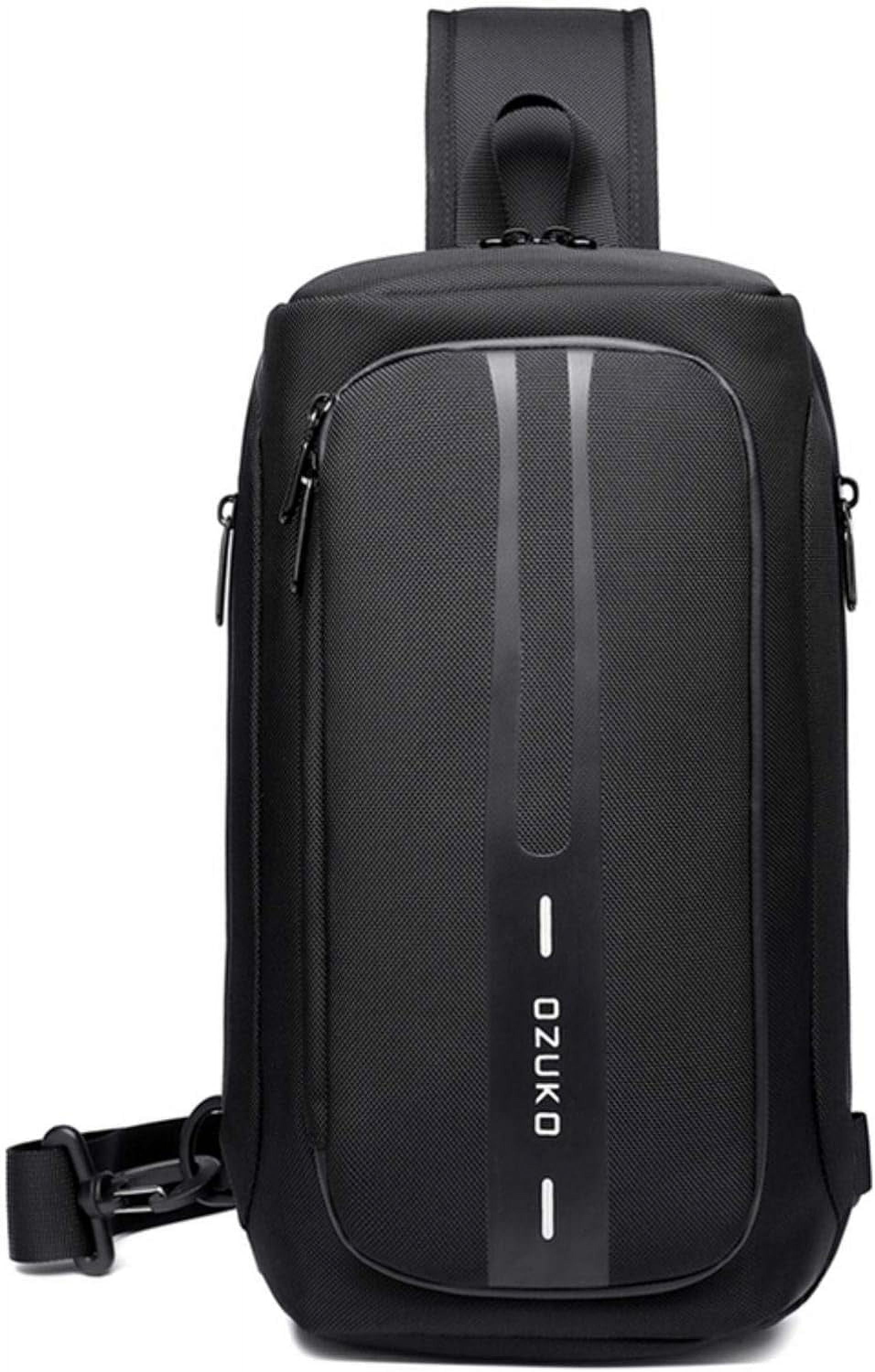 OZUKO da uomo antifurto Borsa a tracolla Borsa a tracolla con ricarica