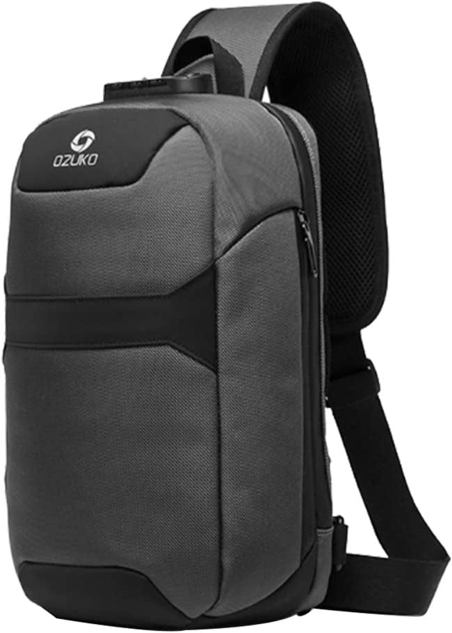 OZUKO Men's Chest Sling Bag – Waterproof, Anti-Theft With USB Port, RFID Blocking