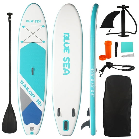 OZVMZQ 10'8'' Inflatable Stand up Paddle Board, Extra Wide SUP, with Premium Accessories, Waterproof Dry Bag, Hand Pump, for Yoga Fishing