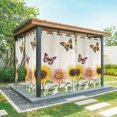 thumbnail image 1 of Summer Sunflower Butterfly Outdoor Curtains for Patio, Country Vintage Yellow Red Flower Leaf Waterproof Outside Curtains Privacy Blackout Curtain for Porch Pergola Cabana, 2 Panel 54W x 84L Inch, 1 of 9