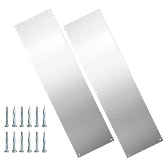 MUSEYA Door Frame Protector Door Kick Plate Silver 2Pcs 15.72X3.93X0.59in