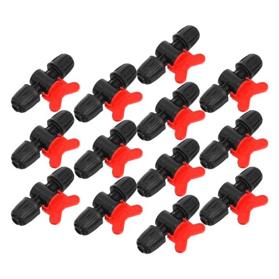 OATIPHO Black 16Pe Drip Irrigation Valves, Durable for Various Watering Needs 13Pcs