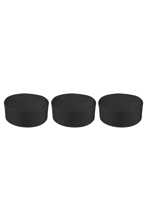 Adjustable Black Chef Caps Breathable Mesh for Kitchen Work 3Pcs