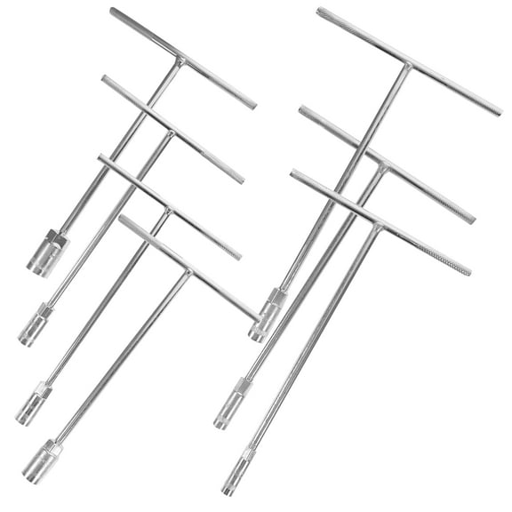 MUSEYA 7Pcs T Handle Socket Wrench Set Silver Ergonomic Repair Tools