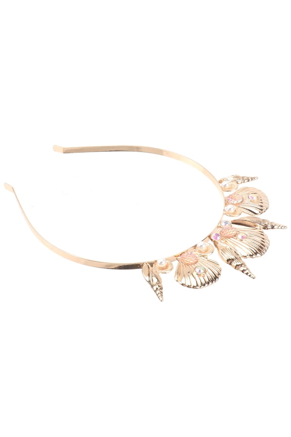 Cooling Headbands For Women Golden Alloy Seashell Crowns Mermaid 1Pack