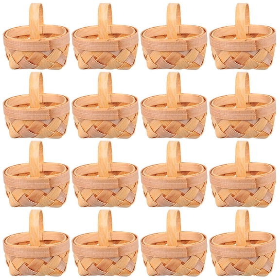 MUSEYA Miniature Woven Basket Rustic Style Colors Holidays 16Pcs