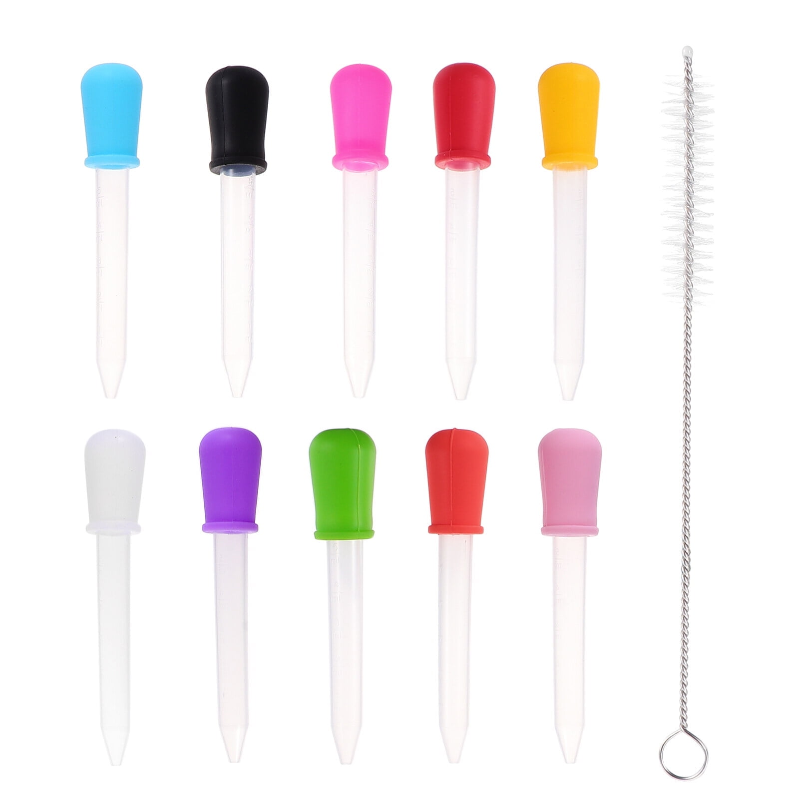 Oahisha Silicone Droppers Pipettes,10Pcs Graduated Droppers Pipettes Feeder Medicine Dropper Dispenser Random Color