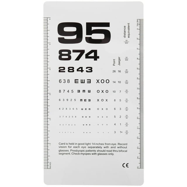 Oahisha Vision Test Eye Chart Pocket Eye Chart Dual Sided Plastic Eye Chart for Eye Exams