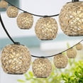 thumbnail image 1 of JONATHAN Y Oahu 10-Light Indoor/Outdoor 10 ft. Rustic Coastal LED C7 Globe Hemp Rope Shaded String Lights, Light Brown, 1 of 7
