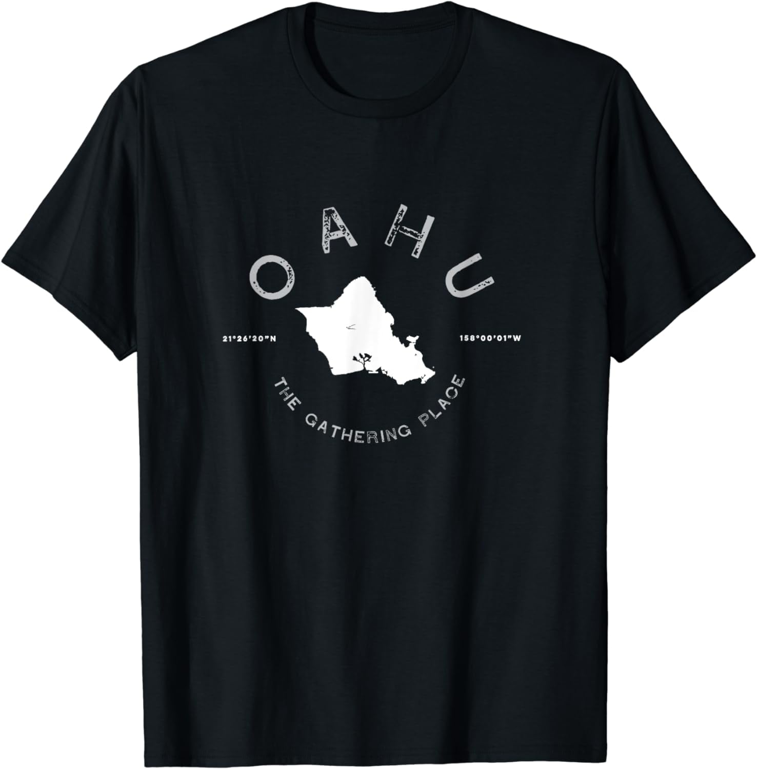 Oahu Hawaii Graphic Map Vintage Retro T TShirt