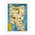 thumbnail image 1 of Oahu Hawaii Mem-O-Map - World War II Military Souvenir Map - Vintage Pictorial Map by John G. Drury c.1946 - Bamboo Fine Art 290gsm Paper Print (Unframed) 18x24in, 1 of 4