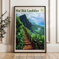 Blue Ridge Poster Oahu Hawaii Stairway To Heaven Lush Mountain Ridge Scenic Travel Poster ...