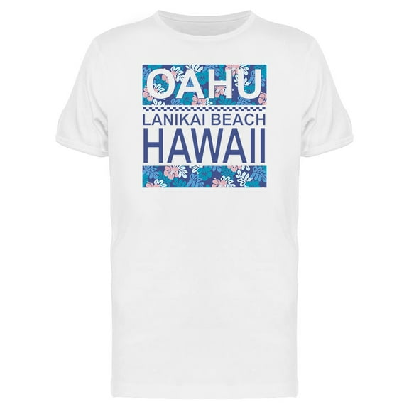 Oahu Hawaiian Tropical Graphic T-Shirt Men -Image by Shutterstock, Male Medium