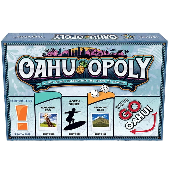 Late For The Sky: Oahu-Opoly - Vacation Destination City Themed Opoly-Style Board Game, Family Strategy Play, 2-6 Players, Traditional or 1hr Version