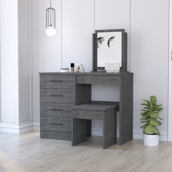 Oak 4 Dressing Table With Stool, Enhance Your Room Decor In Organize Daily Essentials