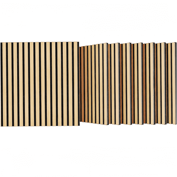 Oak Acoustic Panels, 8 Pieces MDF and Polyester Sound-Absorbing Wall and Ceiling Building Materials for Indoor Spaces